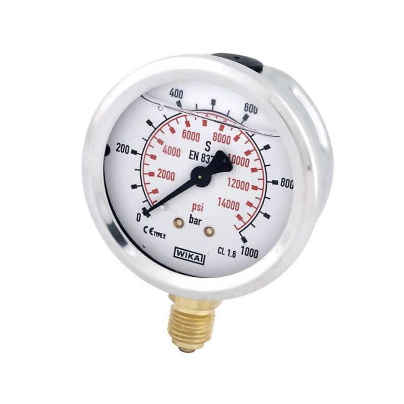 Manometr fi 63 0-1000 bar, 1/4" dół WIKA 5700037342825