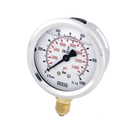 Manometr fi 63 0-1000 bar, 1/4" dół WIKA 5700037342825