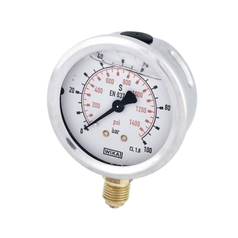 Manometr fi 63 0-100 bar, 1/4" dół WIKA 5700037708898