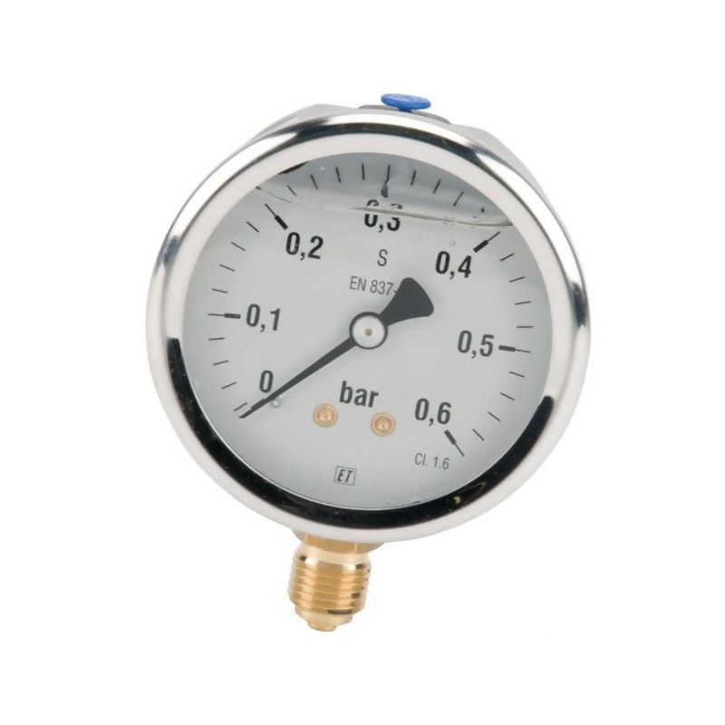 Manometr fi 63 0-0,6 bar, 1/4" dół