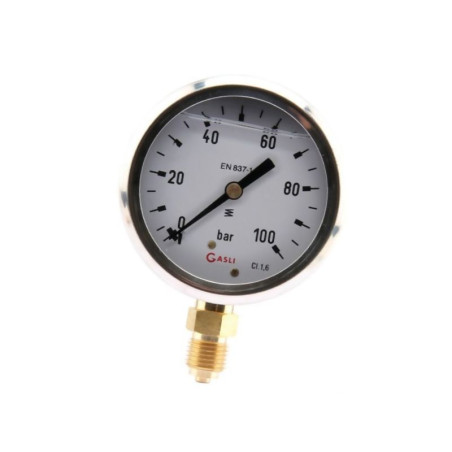 Manometr fi 63 0-100 bar, 1/4" dół