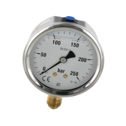 Manometr fi 63 0-250 bar, 1/4" dół