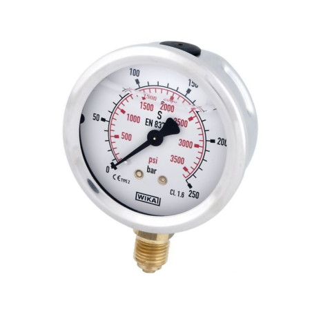 Manometr fi 100 0-250 bar, 1/2" dół WIKA 5700037983318
