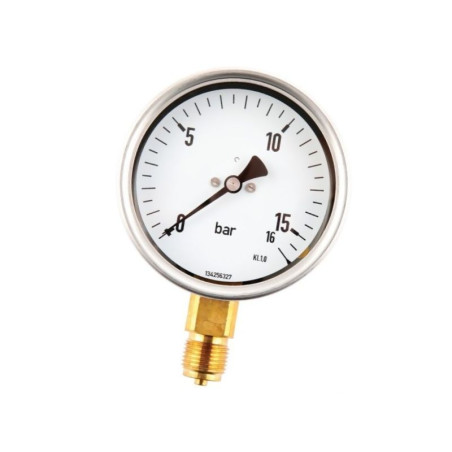 Manometr fi 100 0-16 bar, 1/2" dół