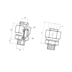 Zawór zwrotny 15LR 1/2" 1 bar RVVV15LR12 Voss RVVV15LR12