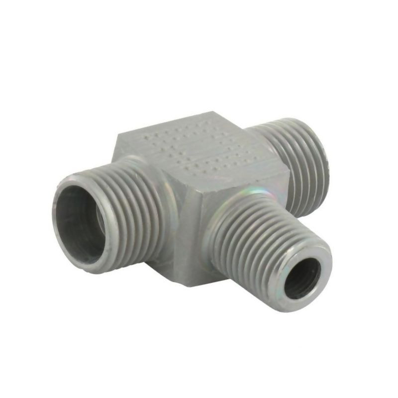 Przyłącze trójnikowe poziome, gwint przyłącza 1/4"BSPT-gwint złącza 16x1,5 -10L Voss 20110LRK14