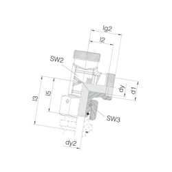 Trójnik z nakrętką niesymetryc ELSD16S Voss 8716106991563