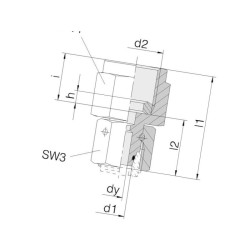 Przyłącze manometru M20x1,5 -12S -1/2"BSP Voss 250SD12SR12