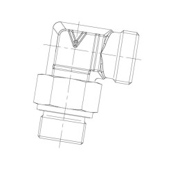 Przyłącze 90 stopni, gwint przyłącza R1/4"BSP-gwint złącza 14x1,5 -8L Voss 176C8LR14WD