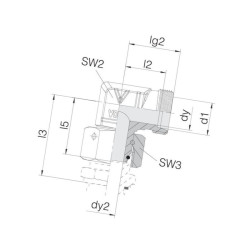 Kolanko z nakrętką M45x2 35L EWSD35L Voss EWSD35L