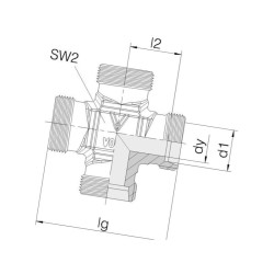 Złącze czwórnikowe KS, M24x1.5 KS16S Voss KS16S