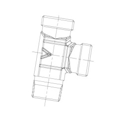 Przyłącze trójnikowe pionowe, gwint przyłącza 1/2"BSPT-gwint złącza 24x1,5 -16S Voss 20016SRK12