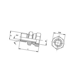 Złącze hydrauliczne BA, gwint zewnętrzny M14x1,5 -nakrętka M14x1,5 ; 8L-8L