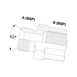 Złącze BA, gwint zewnętrzny 1/8"BSP-gwint wewnętrzny 1/4"BSP Burnett & Hillman VRB0204