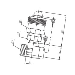Przyłącze do węża pomiarowego M52x2,0 38S - M16x2,0 Spradow 500MDV2038S