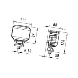 Lampa robocza LED kwadratowa, 26W 1850lm Hella