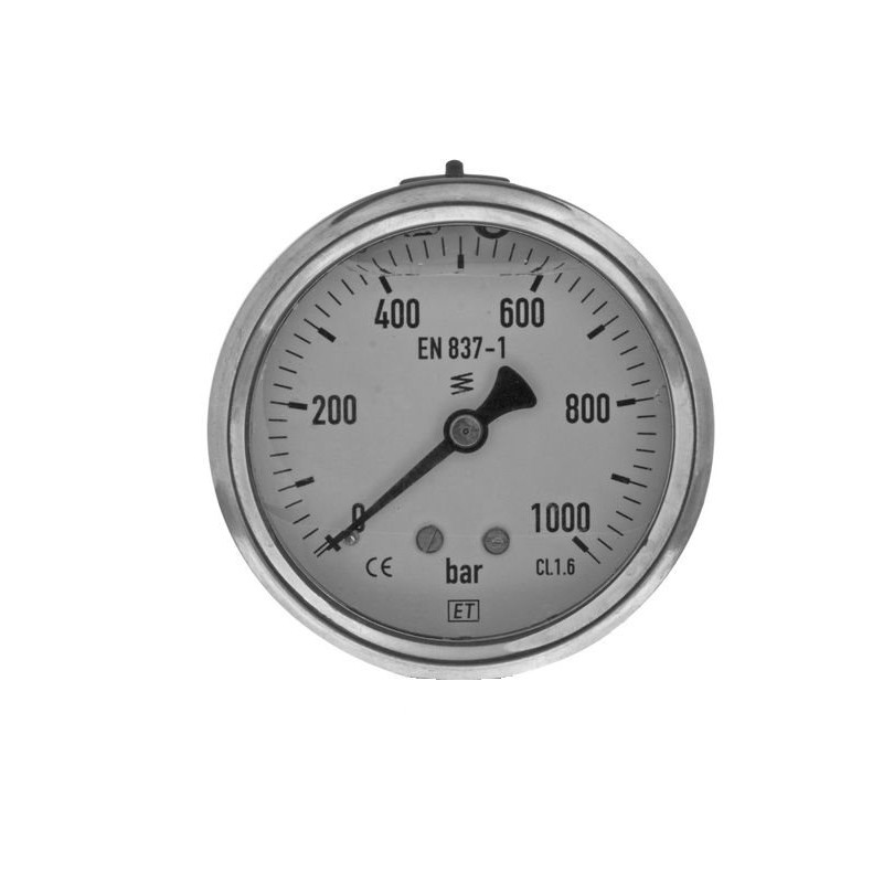 Manometr fi 63 0-1000 bar, 1/4" -tył
