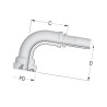 Końcówka DN32-Ø63,5 mm-90° PFS322490 Alfagomma PFS322490