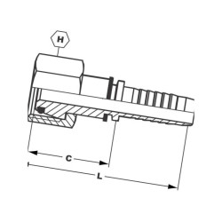 Końcówka DN08-M16x1,5-8S PGSO816 Alfagomma PGSO816