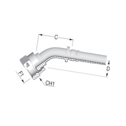 Końcówka 4SH-DN20-1.7/16" ORFS DAVH202345 Alfagomma DAVH202345