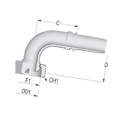 Końcówka DN10-20x1,5-gaz-90° PGF102090 Alfagomma 8716106441310