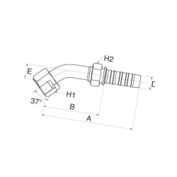 Armatura wtłaczana DN16-1"1/16 JIC 10GS12FJX45S Gates 5412571550948