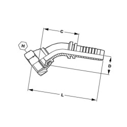 Końcówka DN16-1 1/16-UNF-45° PA161745 Alfagomma PA161745