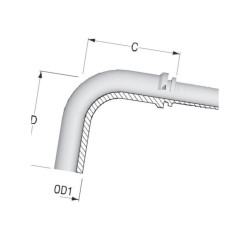 Końcówka DN10-Ø10 mm-90° PT101090 Alfagomma PT101090