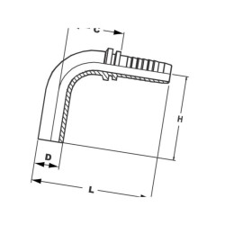 Końcówka DN20-Ø22 mm-90° PT202290 Alfagomma PT202290