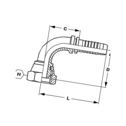 Końcówka DN05-1/4 BSP-90º PF5490 Alfagomma PF5490