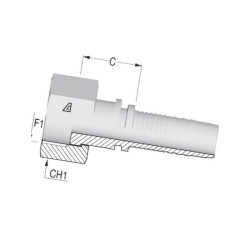 Armatura wtłaczana DN13-1/2 BS PFV138 Alfagomma PFV138