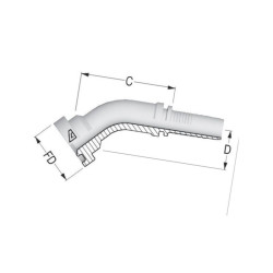 Końcówka DN13-Ø41,3 mm-90° PFS131290 Alfagomma PFS131290