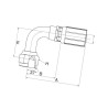 Armatura wtłaczana 90° DN6-7/16"JIC 4G4FJX90M Gates 5414465879579