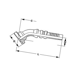 Końcówka 4SH-DN20 kołnierz Ø44 SFLH201645 Alfagomma SFLH201645