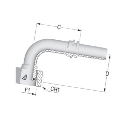 Końcówka DN40-1"1/2 BSP-90º PF402490 Alfagomma PF402490