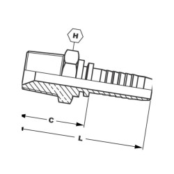 Końcówka DN13-3/4 NPT PE1312 Alfagomma PE1312