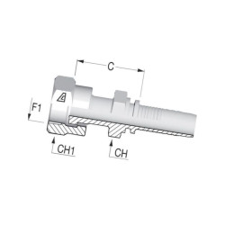 Końcówka DN25-1"3/16 ORFS PAV2519 Alfagomma PAV2519