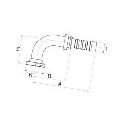 Armatura wtłaczana DN25+38,1 kołn. 16GS12FL90 Gates 5414465712050