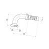 Armatura wtłaczana DN25+38,1 kołn. 16GS12FL90 Gates 5414465712050