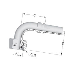 Końcówka DN16-M30x2,0-20S-90° PGSO163090 Alfagomma 8716106787562