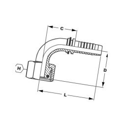 Końcówka DN08-M16x1.5-8S-90° PGSO81690 Alfagomma PGSO81690