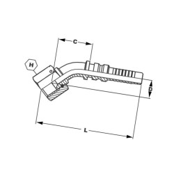 Końcówka 4SH-DN50-2.1/2" UNF-4 DKJH504045 Alfagomma DKJH504045