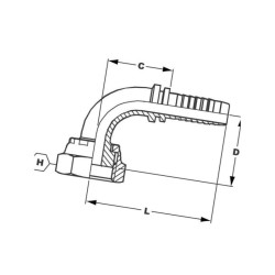 Końcówka DN13-1" ORFS-90° PAV131690L Alfagomma PAV131690L