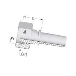 Końcówka DN20-M30x1,5 60° PGM2030 Alfagomma PGM2030