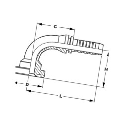 Końcówka DN40-Ø50.8mm 90° PFL402090 Alfagomma PFL402090