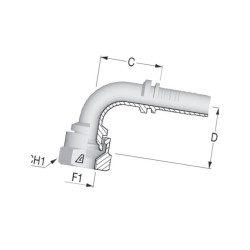 Końcówka DN13-1/2 BSP-90° PFK13890 Alfagomma PFK13890