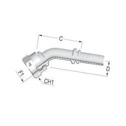 Armatura wtłaczana DN10-3/8 BSP-45°