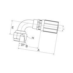 Armatura wtłaczana 90° DN6-7/16"JIC 4G4FJX90S Gates 5414465831744