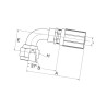 Armatura wtłaczana 90° DN6-7/16"JIC 4G4FJX90S Gates 5414465831744
