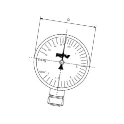 Manometr, 1/2 cal. x Ø 100 mm, 5377RIV5201210